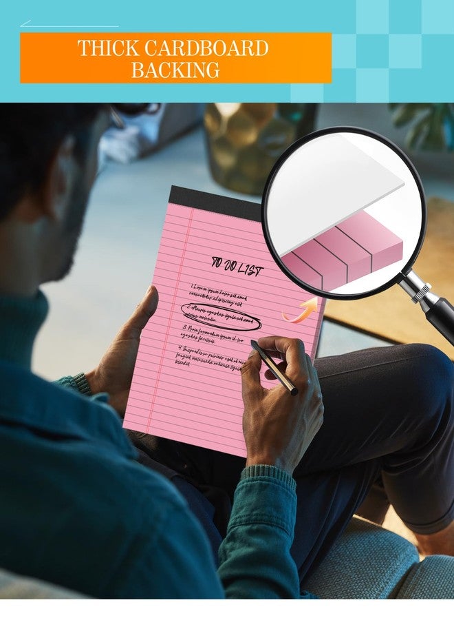دفاتر قانونية مقاس 8.5 × 11 بوصة، دفاتر ملاحظات ملونة مقاس 8.5 × 11 بوصة، ورق ملاحظات، عبوة من 6 دفاتر ورقية بنفسجية مقاس 8.5 × 11 بوصة، دفاتر ملاحظات مسطرة عريضة، دفاتر قانونية ملونة مقاس 8.5 × 11 بوصة، دفتر كتابة، ورق دفتر ملاحظات وردي مقاس 8.5 × 11 بوصة، 30 ورقة/دفتر - Image 4