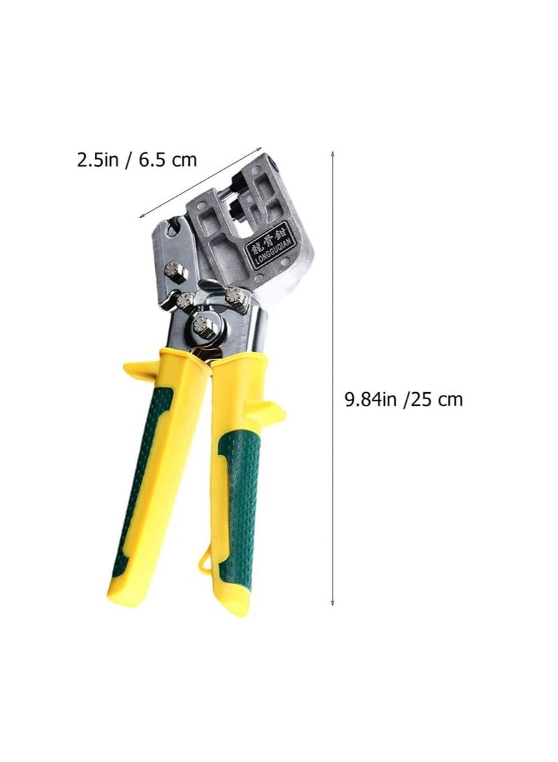 Metal Stud Nailless Crimper Drywall Tools Single Hand Punch Lock Crimper Framing Fastening Crimping Hand Tool for Wire Cable Cutting Crimping Yellow - Image 3