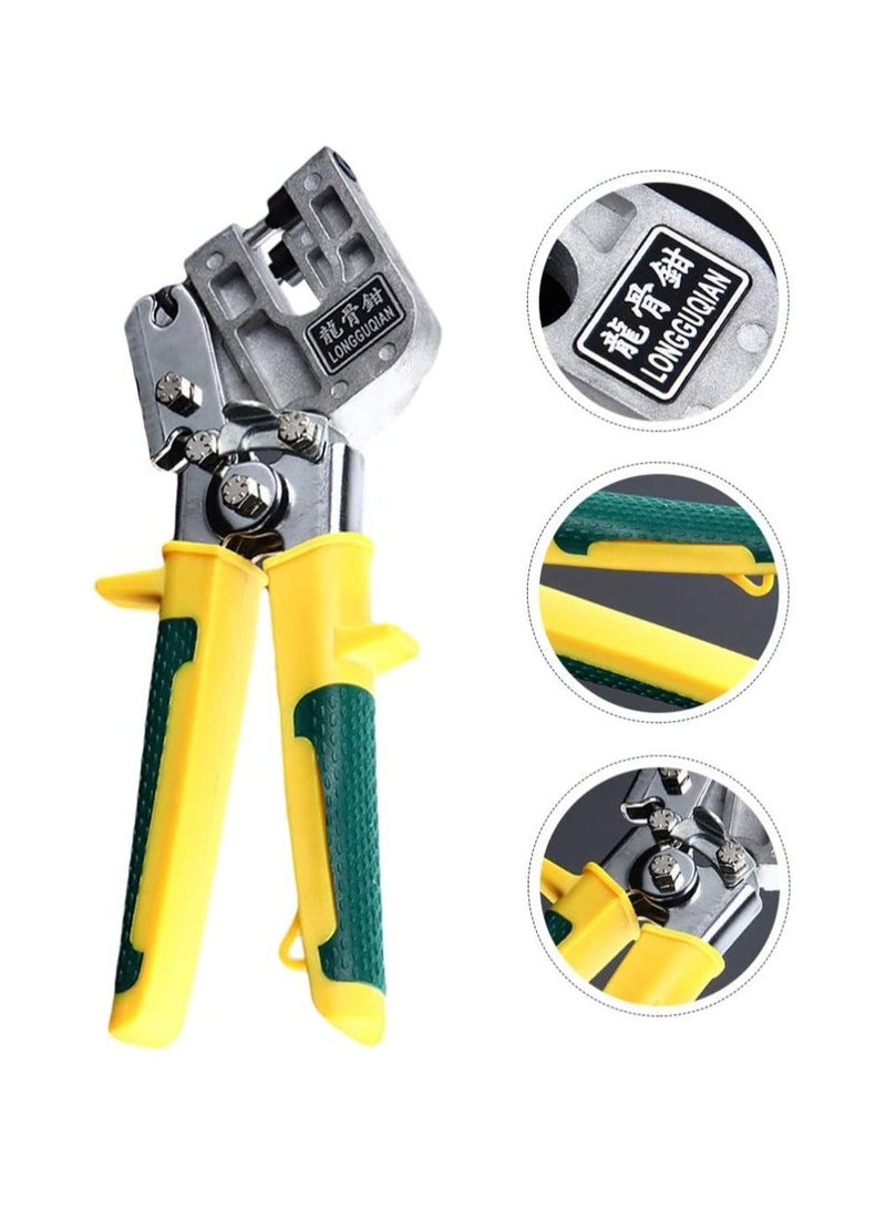 Metal Stud Nailless Crimper Drywall Tools Single Hand Punch Lock Crimper Framing Fastening Crimping Hand Tool for Wire Cable Cutting Crimping Yellow - Image 1
