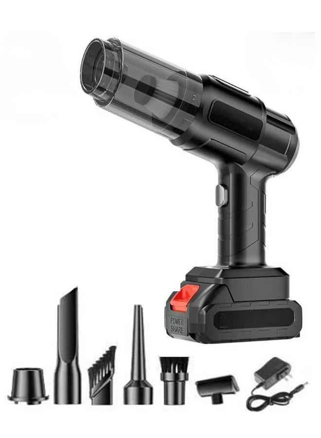 High-power cordless handheld vacuum cleaner, battery operated, 230ml dustbin, 2-brush cleaning kit, rechargeable portable vacuum cleaner for car, suitable for home, pet hair, and keyboard crumbs. - Image 1