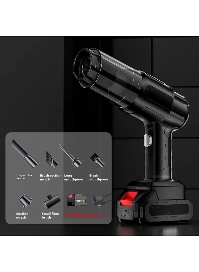 High-power cordless handheld vacuum cleaner, battery operated, 230ml dustbin, 2-brush cleaning kit, rechargeable portable vacuum cleaner for car, suitable for home, pet hair, and keyboard crumbs. - Image 4