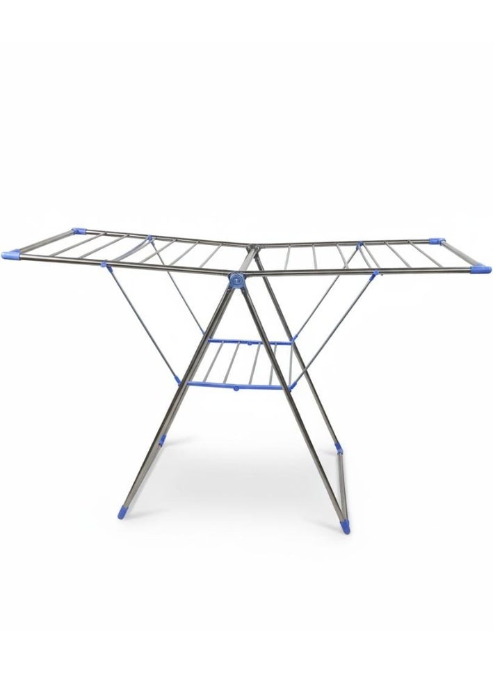 Spaceshoop Heavy Duty Stainless Steel Folding Clothes Drying Rack   Large Rustproof Indoor Outdoor Laundry Hanger  Space Saving Stable   V Design Air Dryer Stand - Image 1