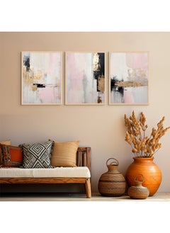 Art Decor Art Decor Framed Fine Art Set of 3 Abstract Modern Print Wall Art Vibrant Abstract at work Portrait Wall Décor for Home Living Room Bedroom Office Gifting  - Image 2