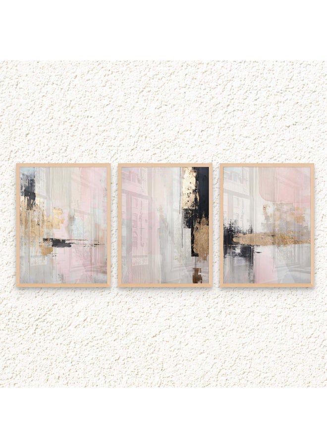 Art Decor Art Decor Framed Fine Art Set of 3 Abstract Modern Print Wall Art Vibrant Abstract at work Portrait Wall Décor for Home Living Room Bedroom Office Gifting  - Image 1