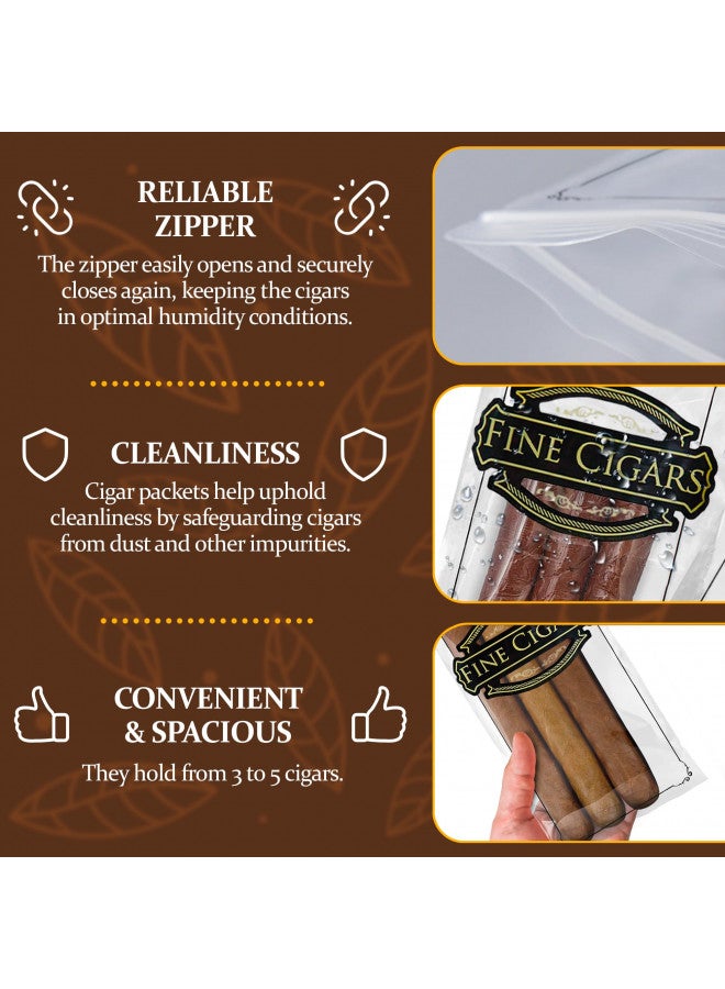 APQ Supply APQ Clear Cigar Bags Plastic, 5 x 10 Inches. 100 Pack Clear Plastic Cigar Bags with Zipper Closure. Durable 2 Mil Cigar Plastic Sleeve. Resealable Cigar Bag for Storing, Packing Cigars - Image 3