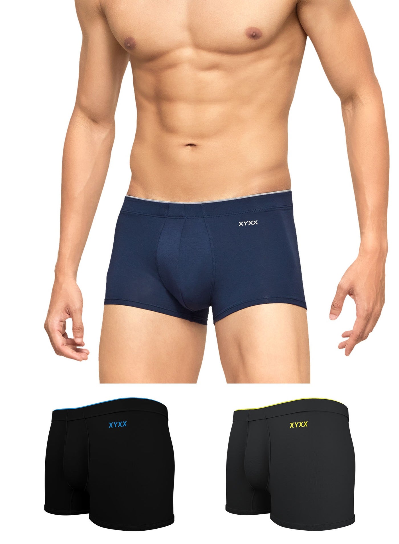 XYXX Modal Trunk Stretchable Breathable Underwears for Men Pack of 3