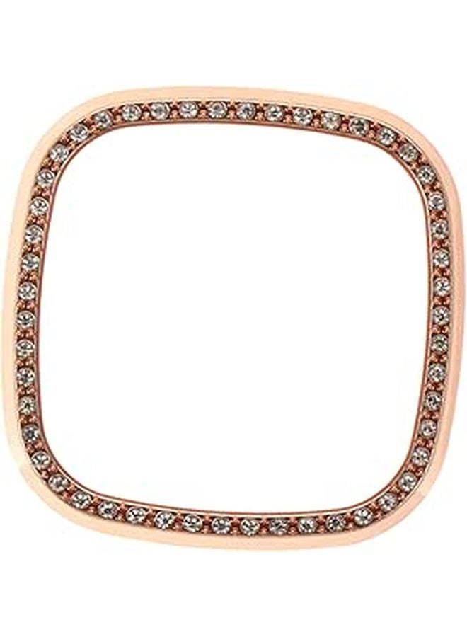 Fitbit Sense Transparent Rose Gold Electroplated Screen Protector Case Full Coverage - Image 1