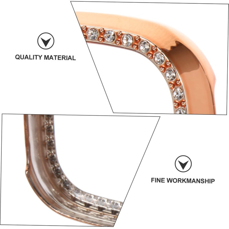 Fitbit Sense Transparent Rose Gold Electroplated Screen Protector Case Full Coverage - Image 4