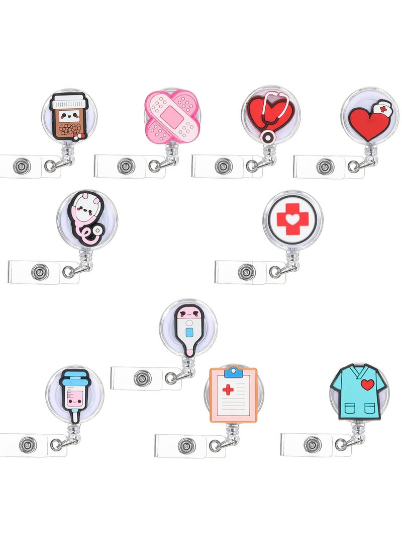 Sylqvxh 10 Pack Nurse Badge Reel Nursing Medical Badge Reels Name ID Holder Retractable Cute Badges Clip Funny Doctor Medical Assistant Nurses Work Accessories - Image 5
