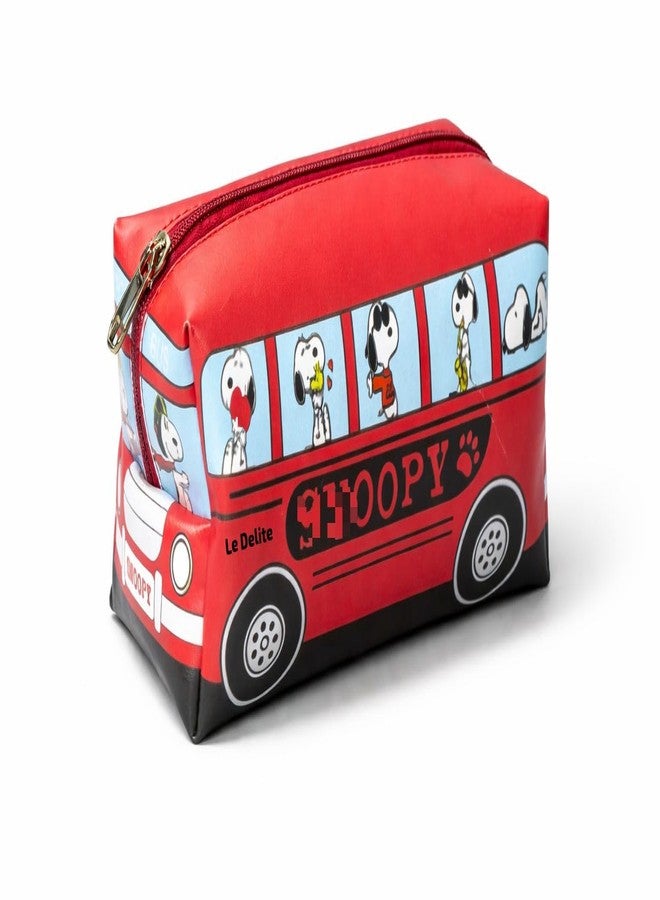 LE DELITE Large Capacity Bus-Shaped Zipper Pouch for Kids | Cute Cartoon Dog Print Travel Organizer | Multi-Purpose Cosmetic Case, Stationery Holder, Toiletry Bag | Durable, Lightweight Storage - Image 1