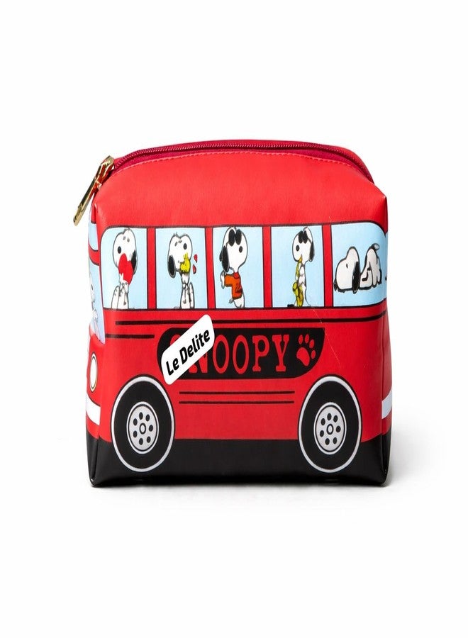 LE DELITE Large Capacity Bus-Shaped Zipper Pouch for Kids | Cute Cartoon Dog Print Travel Organizer | Multi-Purpose Cosmetic Case, Stationery Holder, Toiletry Bag | Durable, Lightweight Storage - Image 3