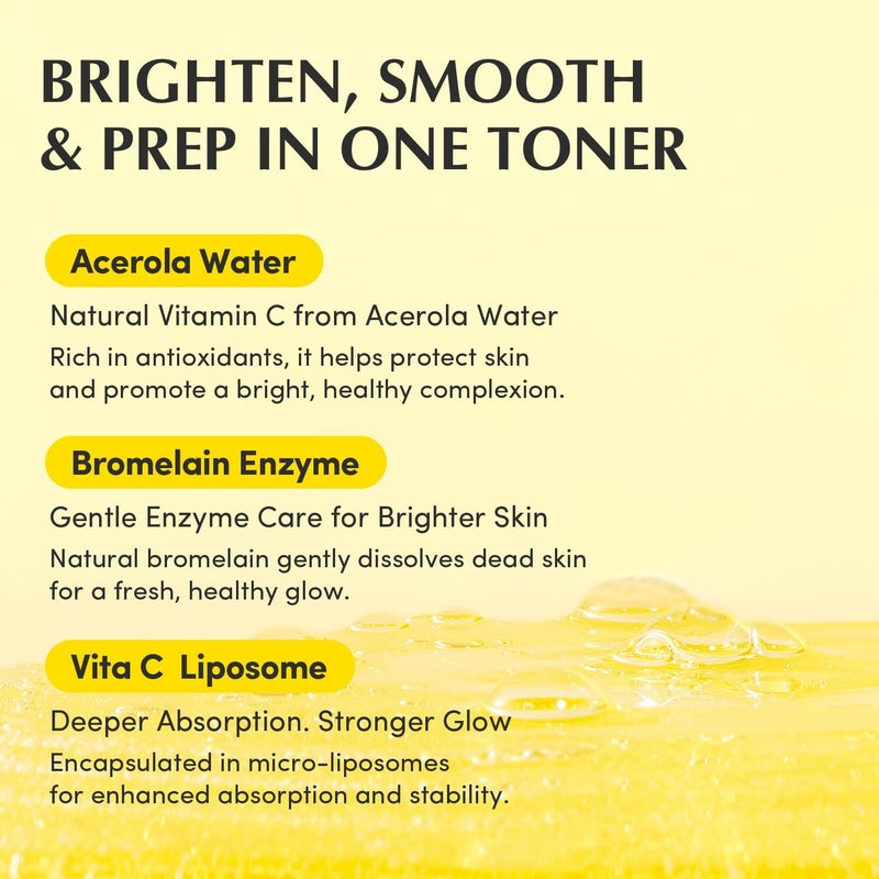 eqqualberry تونر إكوالبيري الفيتاميني المضيء - فيتامين سي ونياسيناميد 3% | تقشير يومي لطيف | ترطيب تحضيري للبشرة المتألقة | 150 مل - Image 3