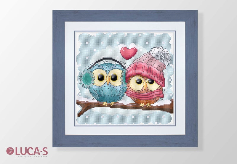 Luca-S Cross Stitch Kit Two Cute Owls B1400 - Image 5
