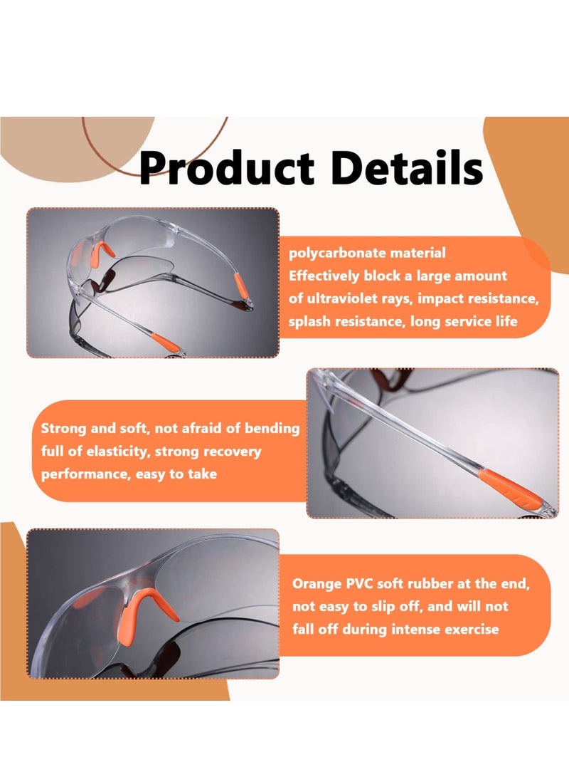 12Pcs PC Transparent Safety Glasses for Work Scratch Resistant Anti Fog Coating Safety Goggles Eye Protection for Woodworking Lab Work Mowing Yard Work Equipment Against Dust  - Image 5