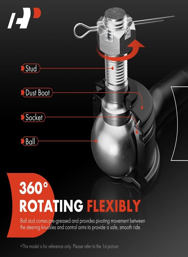 أ-بريميوم طقم أطراف قضبان التوجيه الداخلية والخارجية من A-Premium، مكون من 4 قطع، متوافق مع سيارات مرسيدس بنز S400 موديلات 2010-2013، وS550، وS600، وS63 AMG، وS65 AMG، وCL550، وCL600، وCL63 AMG، وCL65 AMG - Image 3