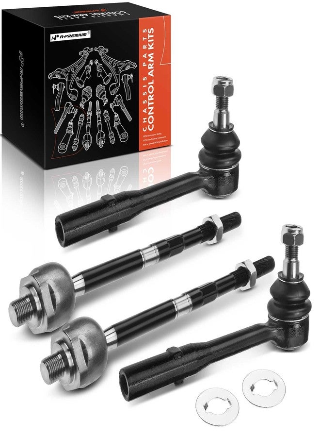 أ-بريميوم طقم أطراف قضبان التوجيه الداخلية والخارجية من A-Premium، مكون من 4 قطع، متوافق مع سيارات مرسيدس بنز S400 موديلات 2010-2013، وS550، وS600، وS63 AMG، وS65 AMG، وCL550، وCL600، وCL63 AMG، وCL65 AMG - Image 1