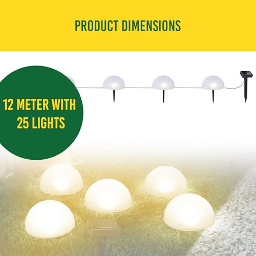 GIGAWATTS GW-500-WW Solar Ground String Lights | 8 Modes Decorative Garden Lamps with 1200mAh Ni-MH Battery & Solar Panel, Waterproof Pathway Lights for Lawn, Driveway, Deck & Sidewalk Décor - Image 2
