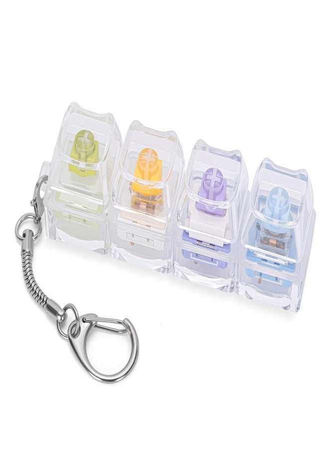 AGIFTMIND Keyboard Fidget Toys for Adults 4-in-1 Cat Shape Creamy Keyboard Fidget Clicker Keychain for Anxiety Stress Relief (Multicolor1, 4IN1-1P) - Image 1