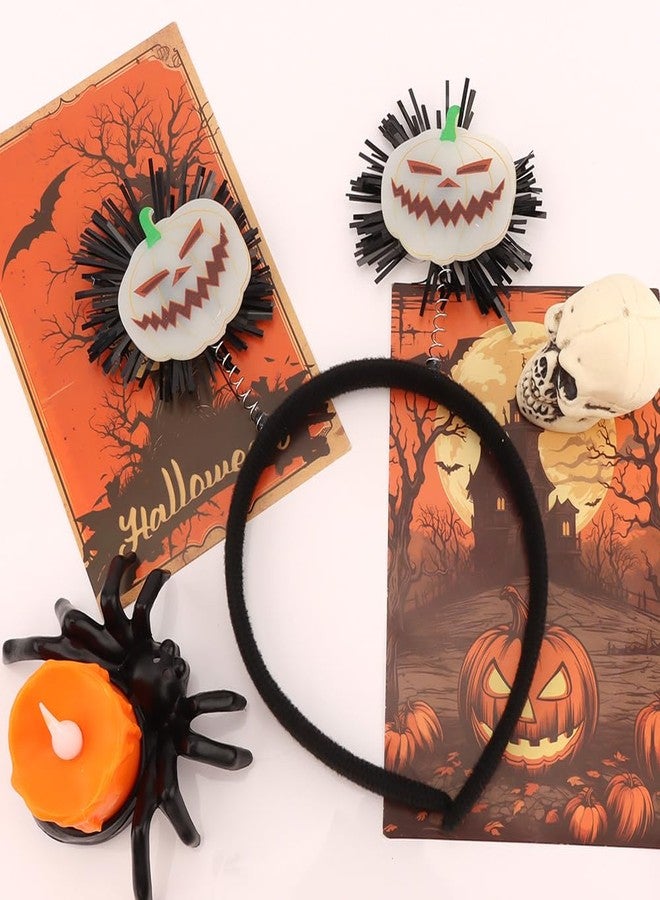 AOPRIE Cute Pumpkin Halloween Headbands for Women Men Girls Boy Halloween Party Decorations Supply Cosplay Green Black, 1 Pack - Image 2