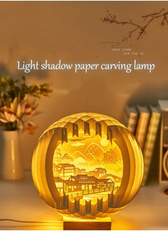 AHAKAC 3D Stereoscopic Paper Carving Table Lamp, Soft Light Eye Protection, Decorative Reading Lamp, Home Decoration Night Light  - Image 5
