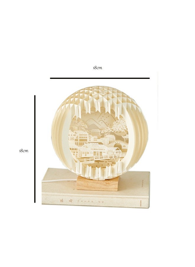 AHAKAC - 3D Stereoscopic Paper Carving Table Lamp, Soft Light Eye Protection, Decorative Reading Lamp, Home Decoration Night Light - Image 1