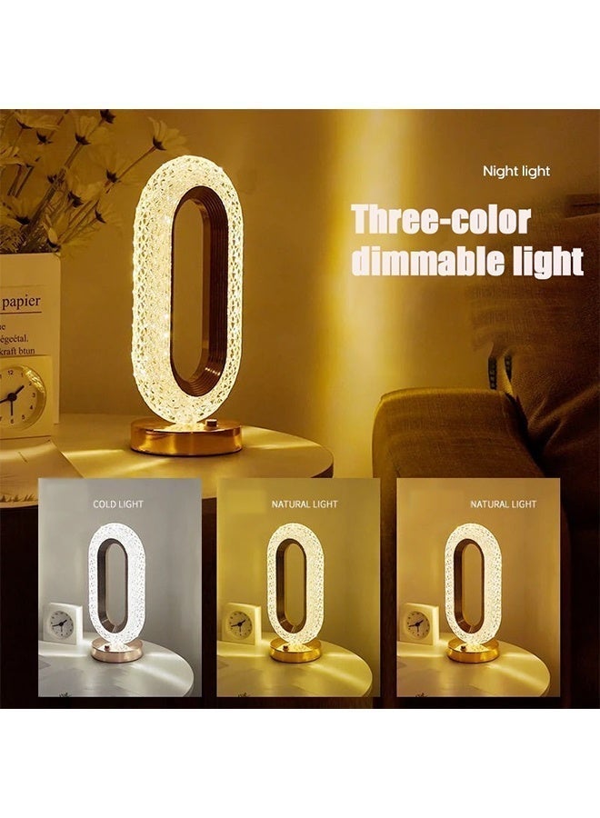 AHAKAC LED Table Lamp - Wireless Touchscreen Desk Lamp - USB Rechargeable - Gold - Image 4