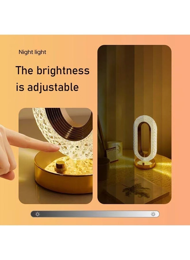 AHAKAC LED Table Lamp - Wireless Touchscreen Desk Lamp - USB Rechargeable - Gold - Image 5