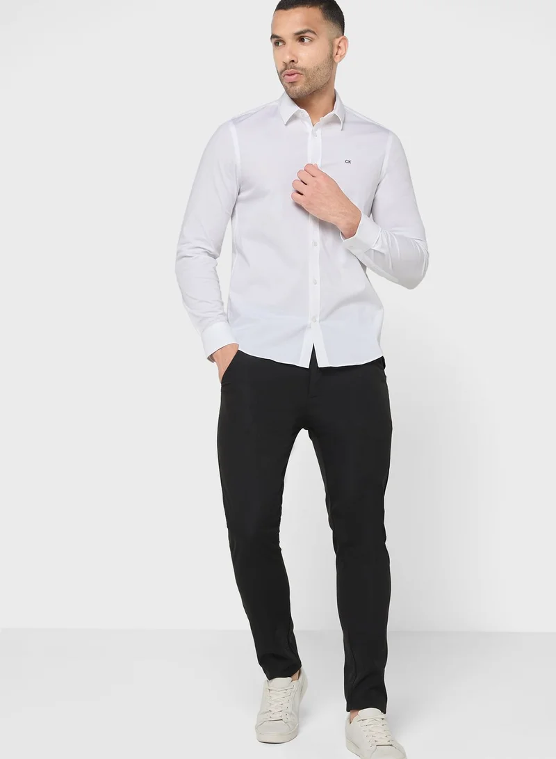 CALVIN KLEIN Stretch Poplin Slim Fit Shirt