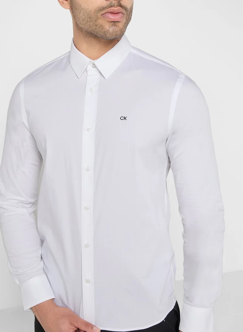 CALVIN KLEIN Stretch Poplin Slim Fit Shirt