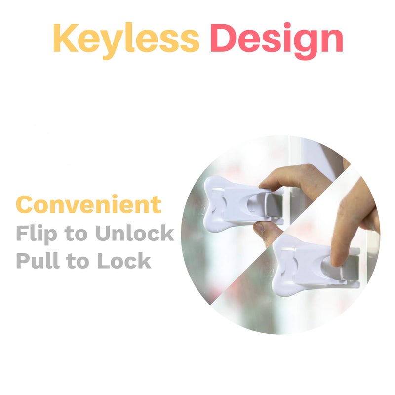 Inaya Sliding Door Lock for Child Safety (4-Pack) - Child Proof Locks for Sliding Glass Doors, Windows, Closets & Cabinets. Safety Locks for All Your Home Openings - Image 3