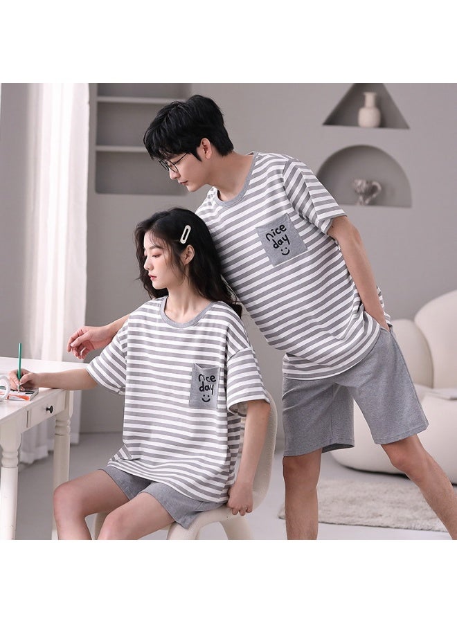 Couple Pajamas Set  Loose Cotton Nightwear Mujer Casual Home Suit Sweet Sleepwear For Women Men Matching Pyjamas - Image 1