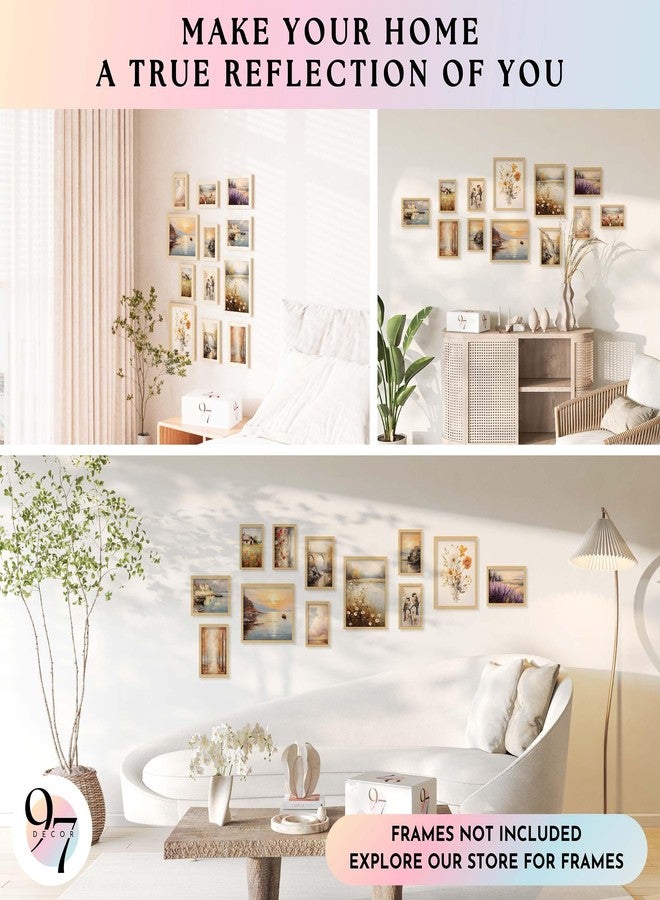 97 Decor 97 ديكور لوحات جدارية ريفية فرنسية عتيقة - ديكور ريفي محايد، مطبوعات فنية جدارية فرنسية، ملصقات حديثة لمنزل ريفي، صور لمناظر طبيعية ريفية إيطالية لغرفة النوم (8x10 بدون إطار) - Image 4