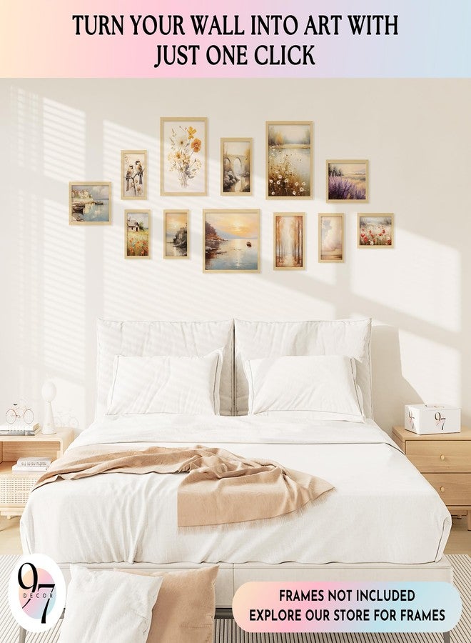 97 Decor 97 ديكور لوحات جدارية ريفية فرنسية عتيقة - ديكور ريفي محايد، مطبوعات فنية جدارية فرنسية، ملصقات حديثة لمنزل ريفي، صور لمناظر طبيعية ريفية إيطالية لغرفة النوم (8x10 بدون إطار) - Image 3