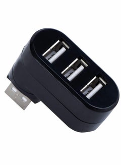USB Hub,Mini 3 Port Compact Portable Rotatable HUB,USB Hub Dock [90°/180° Degree Rotatable] for Flash Drive Mobile HDD PC Laptop Notebook and More-Black