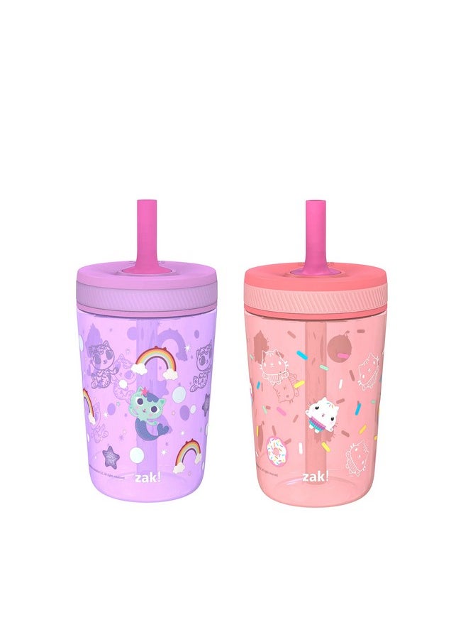 Zak Designs - Gabby'S Dollhouse Kelso Toddler Cups For Travel Or At Home, 15Oz 2-Pack Durable Plastic Sippy Cups With Leak-Proof Design Is Perfect For Kids (Cakey Cat, Mercat) - Image 1