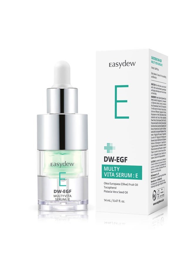 Easydew Multi Vita E Serum - Korean Facial Serum for Skin Elasticity with Vitamin E, EGF Peptide, Ceramide NP, Panthenol - Smoothing, Moisturizing, Firming and Wrinkle Improvement, 0.47 fl.oz. - Image 1