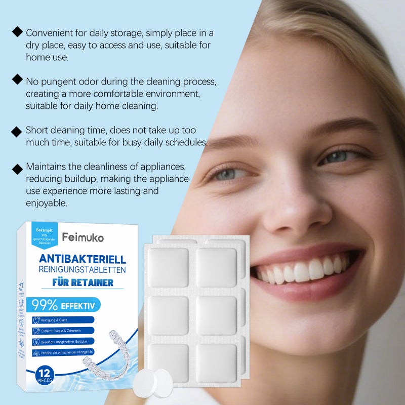 Denture Retainer Cleaning Tablets for Removing Tartar, Stains, and Odors - Image 4