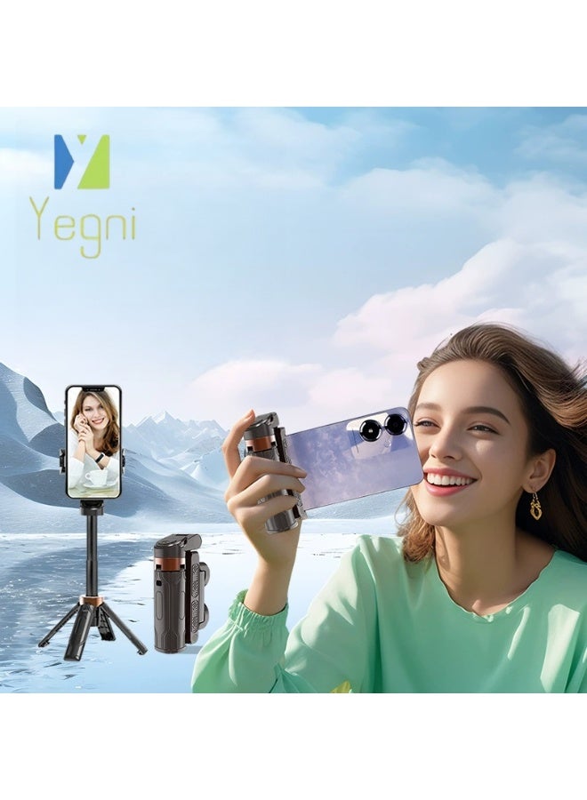 Yegni Mini selfie stick portable and universal travel tripod mobile phone photography essential 360-degree rotation - Image 1