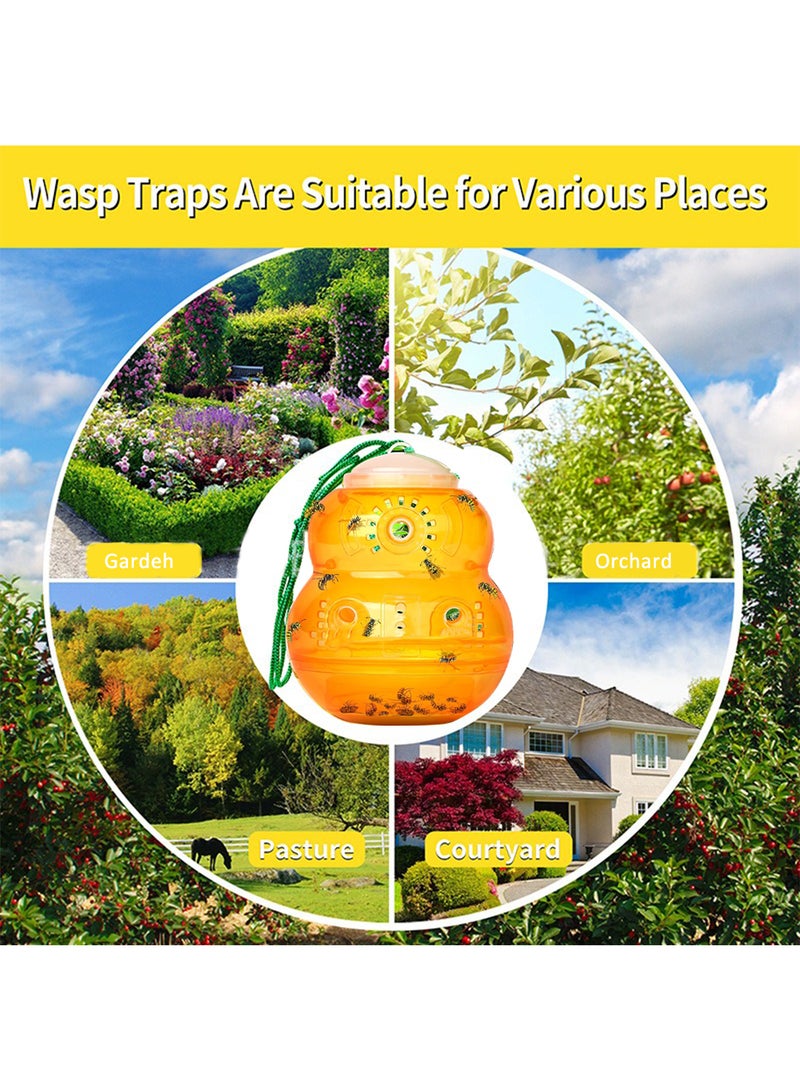 مجموعة مصيدة ذباب الفاكهة، طُعم قاتل للذباب على شكل قرع لمكافحة الآفات - برتقالي - Image 5