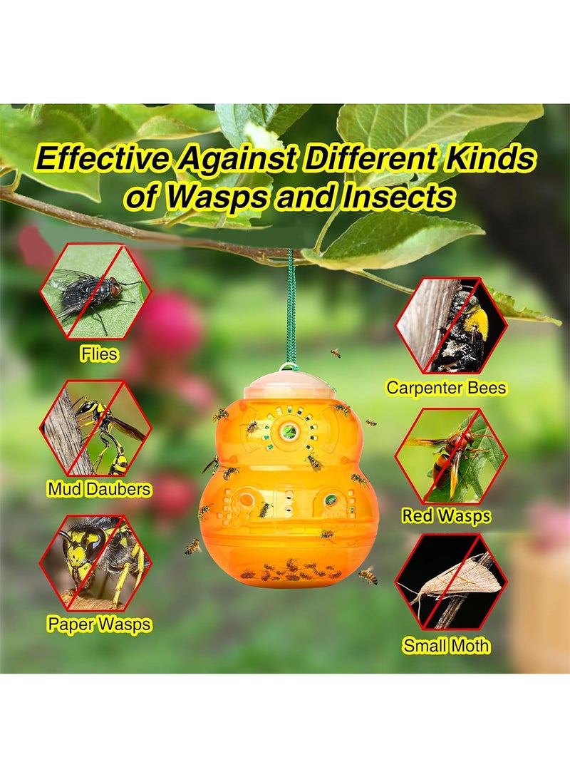 مجموعة مصيدة ذباب الفاكهة، طُعم قاتل للذباب على شكل قرع لمكافحة الآفات - برتقالي - Image 4