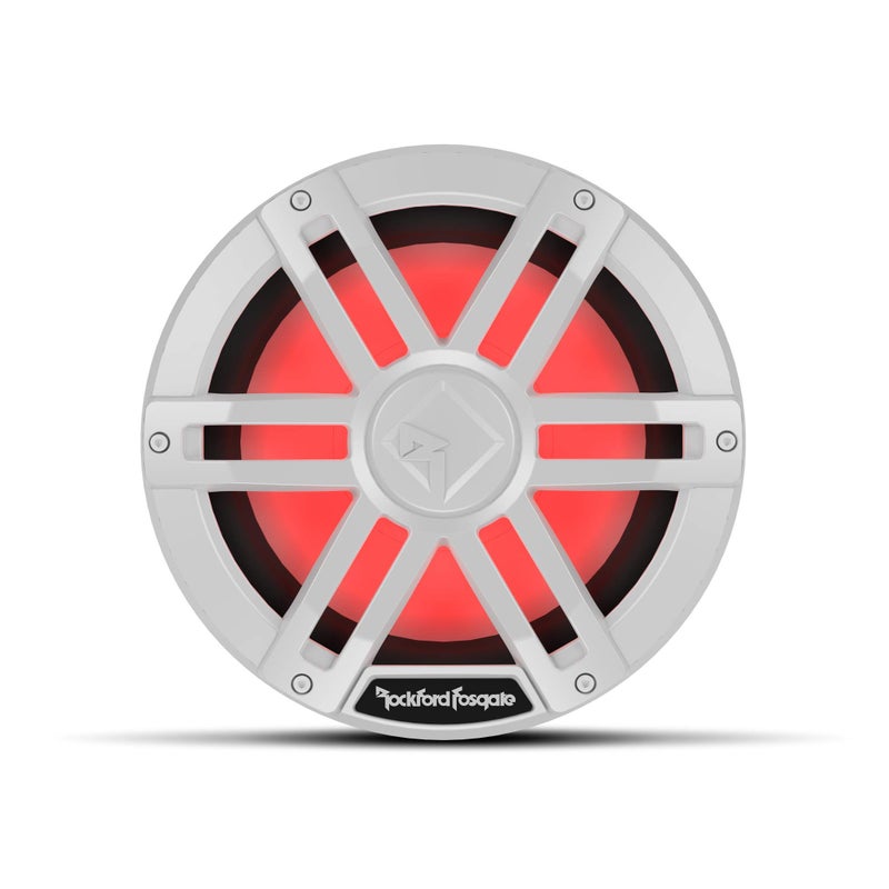 Rockford Fosgate M1D2-10 Color Optix 10" DVC 2-Ohm Multicolor LED Lighted Marine Subwoofer - White - Image 1