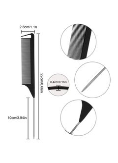 Patelai Patelai 12 Pcs Stainless Steel Pintail Combs for Hair Styling, Teasing, Braiding, Pressing, Hairdressing Salon and Home (Pink, Black)  - Image 2