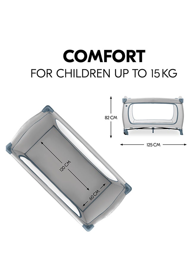 Hauck Sleep N Play Go Plus Travel Cot – Lightweight, Compact Baby Cot, XL Slip-Through, Mesh Sides, Portable Playpen – Dusty Cork - Image 2