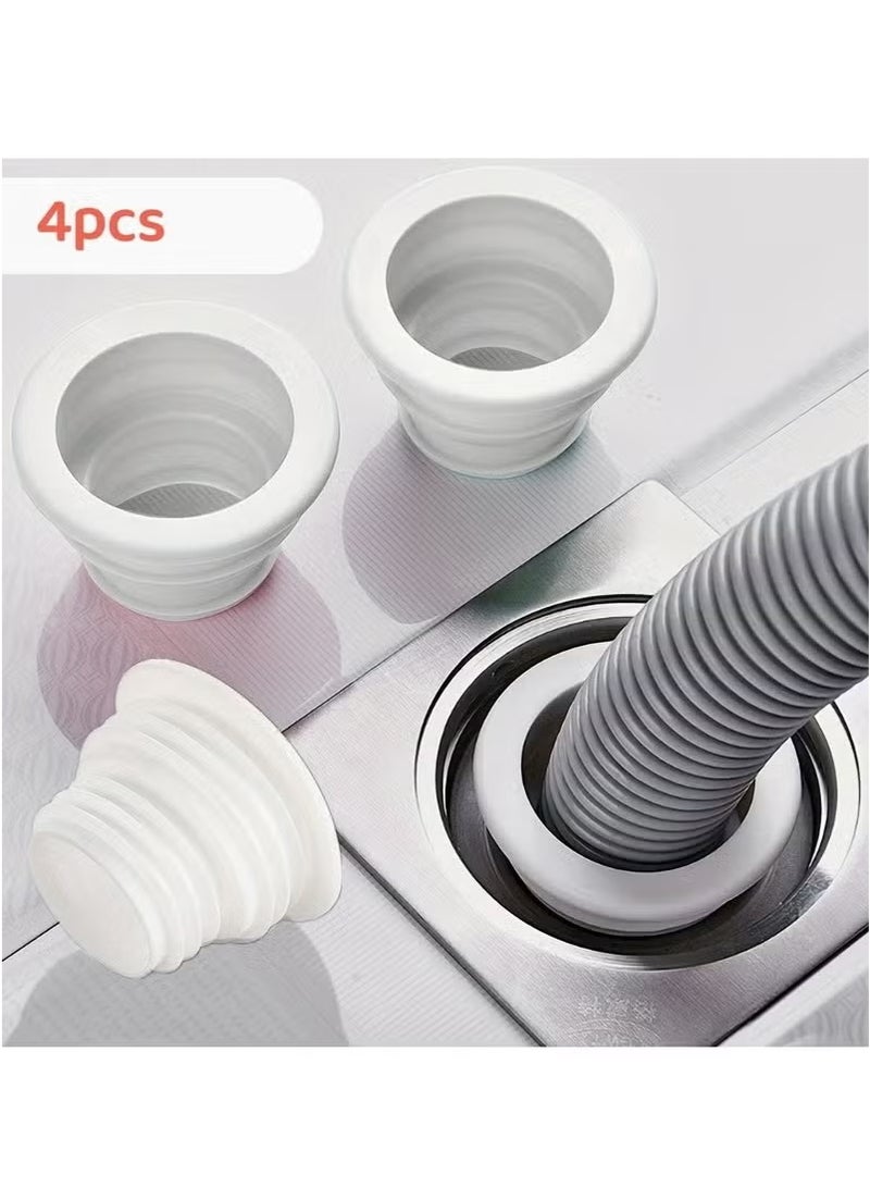 4Pcs Universal Silicone Drain Plug - Odor-Free, Durable, Easy Install for Kitchen, Bathroom & Laundry,Sewer Anti-odor Sealing Plug,Silicone Pipe Seal Plug Washing Machine Drain Pipe  - Image 1