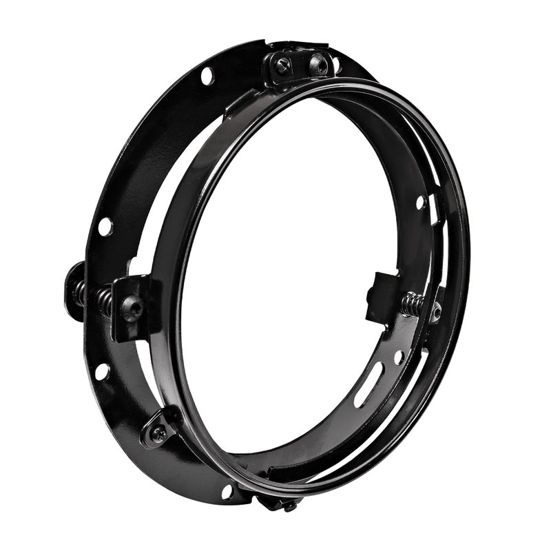 TRUE MODS Black 7 Inch Round Headlight Mounting Bracket Ring Compatible with Harley Davidson Headlight Mount