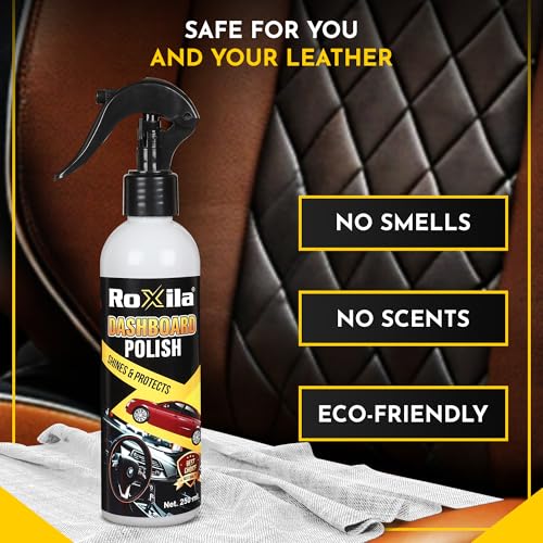 Roxila Dashboard Polish | (250 ML) | Car Interior polish Spray All-in-One Shine | Polish Spray for Plastic, Leather, Vinyl & Rubber, and Other Plastic Parts | Restores High Shine Protect UV Rays - Image 3