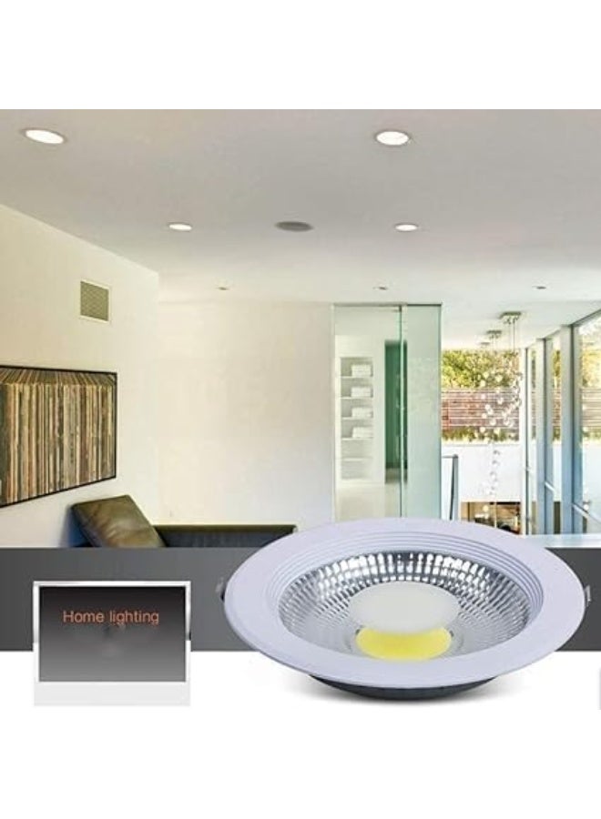 Lynacz Original 30W LED COB Downlight, 8 Inch Recessed Ceiling Light, 4000K Natural White, Energy Efficient Indoor LED Downlight for Living Room, Bedroom, Kitchen, Office, Hotel, Showroom, Retail Store & Commercial Ceiling Lighting (Pack of 1) - Image 1