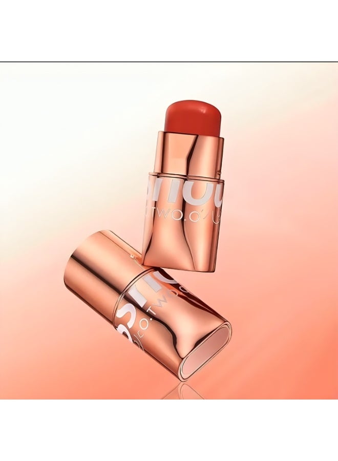 أو.تو.أو عودو تو Glow Color Bounce Blush Stick، احمر خدود كريمي يدوم طويلاً، مكياج للوجه والخدود، هايلايتر خفيف الوزن، طبيعي، مشرق، بلون وردي ناعم أو خوخي أو أحمر. - Image 2