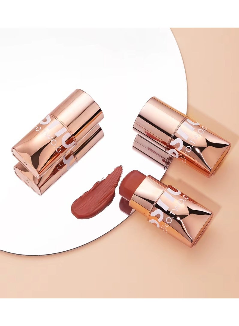 أو.تو.أو عودو تو Glow Color Bounce Blush Stick، احمر خدود كريمي يدوم طويلاً، مكياج للوجه والخدود، هايلايتر خفيف الوزن، طبيعي، مشرق، بلون وردي ناعم أو خوخي أو أحمر. - Image 4