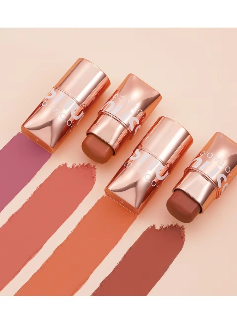 أو.تو.أو عودو تو Glow Color Bounce Blush Stick، احمر خدود كريمي يدوم طويلاً، مكياج للوجه والخدود، هايلايتر خفيف الوزن، طبيعي، مشرق، بلون وردي ناعم أو خوخي أو أحمر. - Image 5